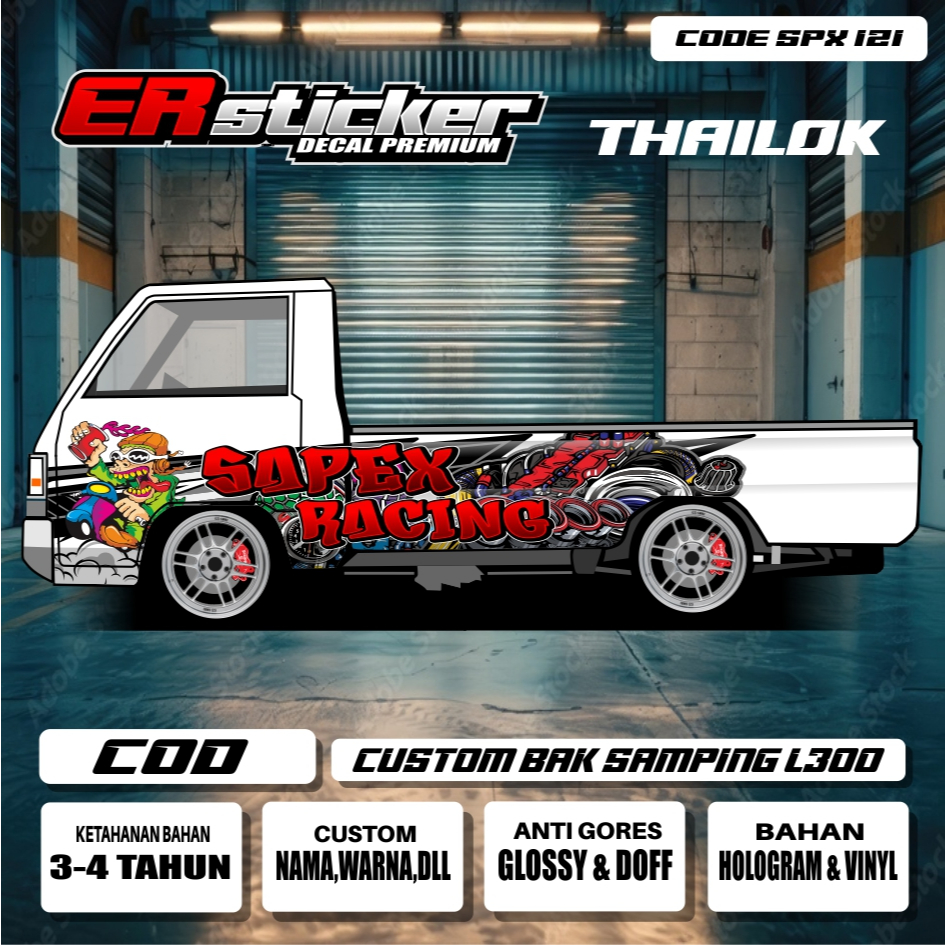 สติ๊กเกอร์ DECAL L300 SIDE BACK THAILOOK RACING / SPX 121-130 ฟรีชื่อที่กําหนดเองและสติ๊กเกอร์