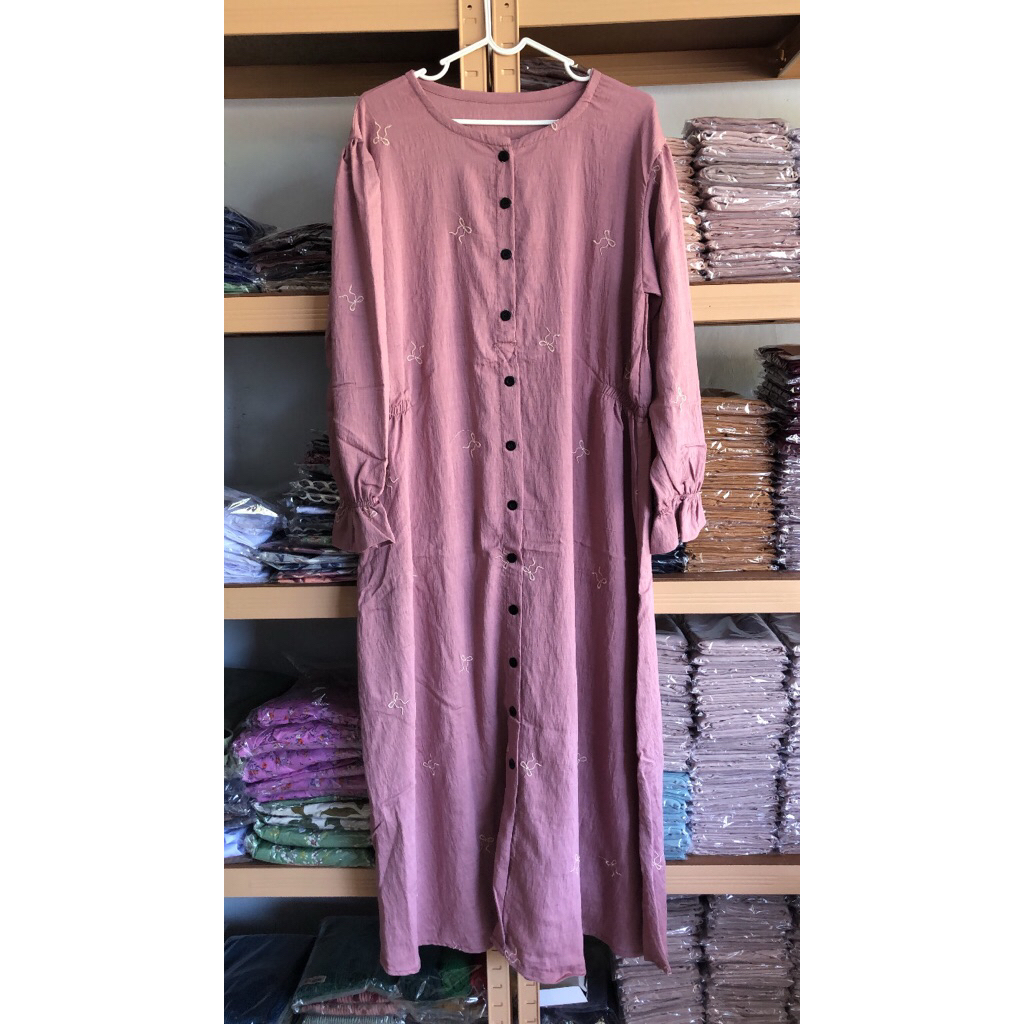 COQUETTE DRESS - สีชมพู - เดรสยาว