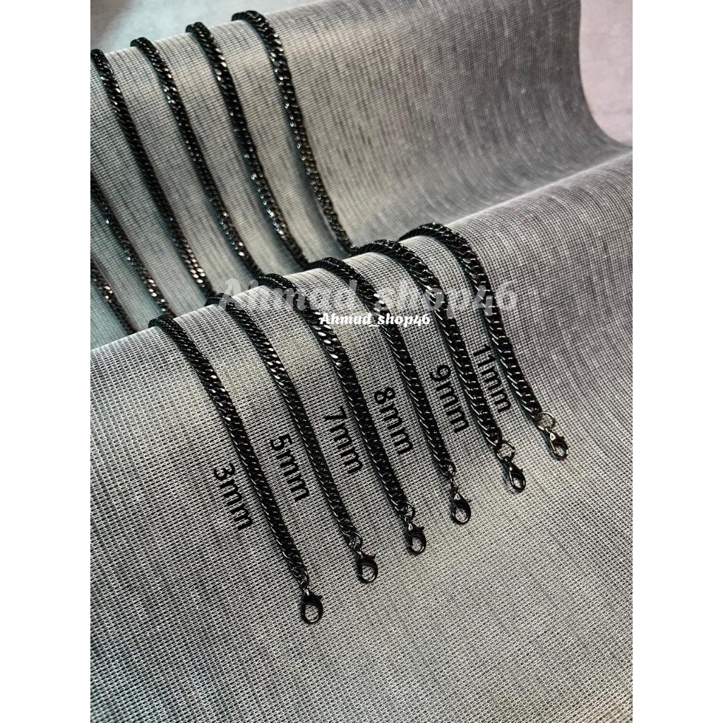 ผู้ชาย TITANIUM สร้อยคอ, DABEL CHAIN รุ่น, READY IN BLACK/GOLD/SILVER AND REDY, สร้อยคอ WIDTH 3 มม./