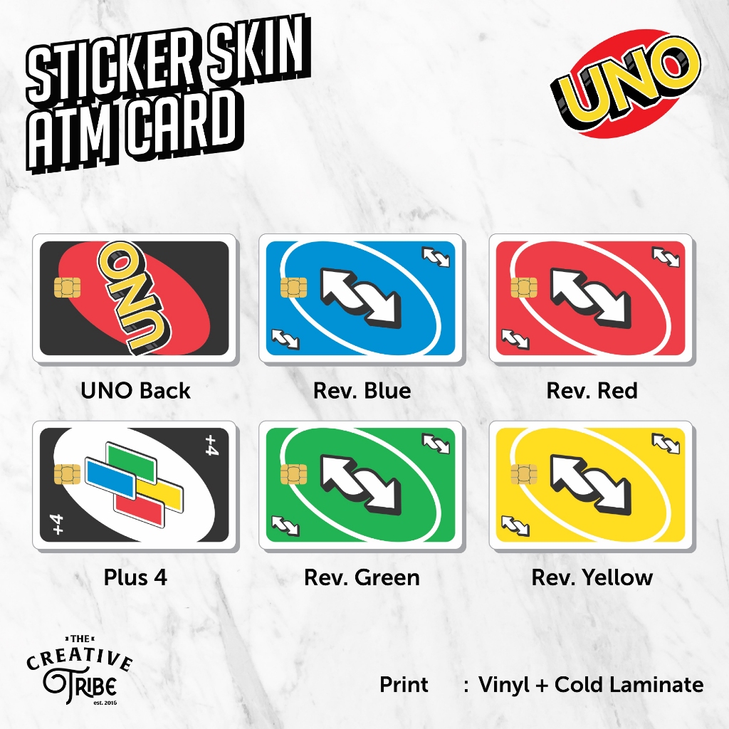 Uno Minimalita Skin Card Sticker - ATM Vinyl Debit Credit Emoney Flazz Sticker