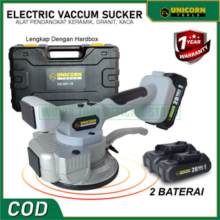 UNICORN TOOLS Mesin Pasang Perata Keramik Kaca Ubin Granit Mesin Kop Hisap Getar Baterai Cordless