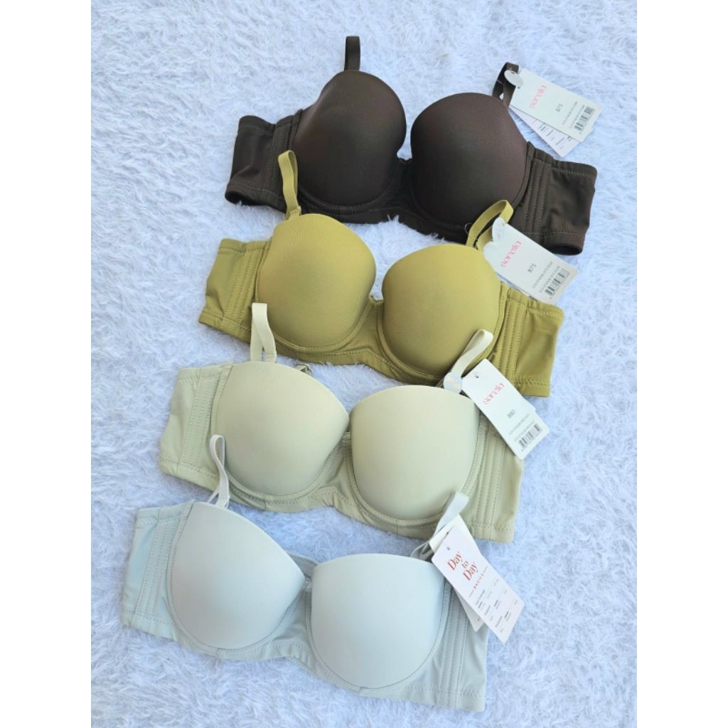 SORELLA BRA WITH UNDERWEAR 1/2 CUP PUSHUP PUSH UP MEDIUM PLAIN WOMENS BH S10-27452 ขนาด 32B 34C 36