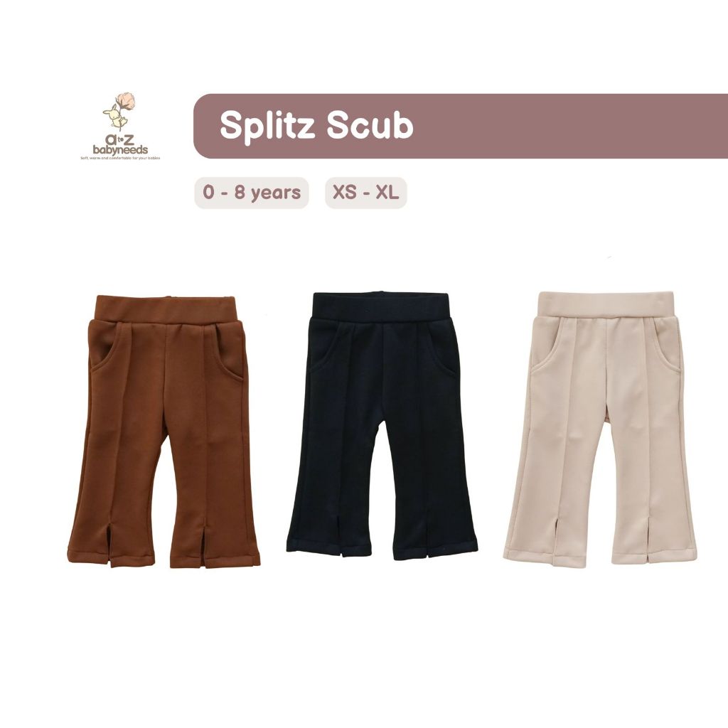 Atozbabyneeds - กางเกงขายาวเด็กผู้หญิง, กางเกงขายาวเด็ก Scuba - Splitz Scub