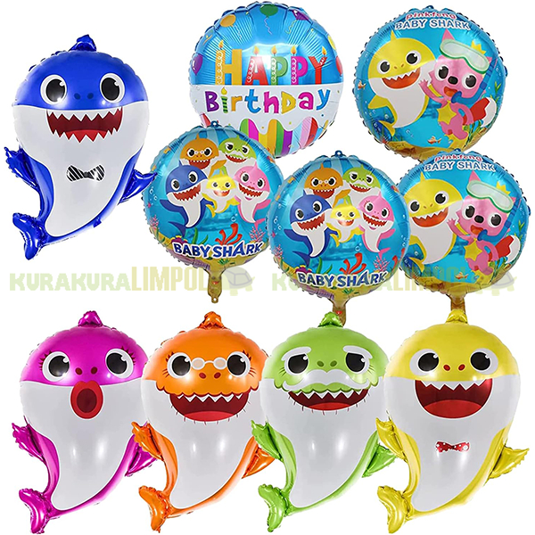 ลูกโป่งฟอยล์ตัวละคร JUMBO Baby Shark Theme ตกแต่งวันเกิด