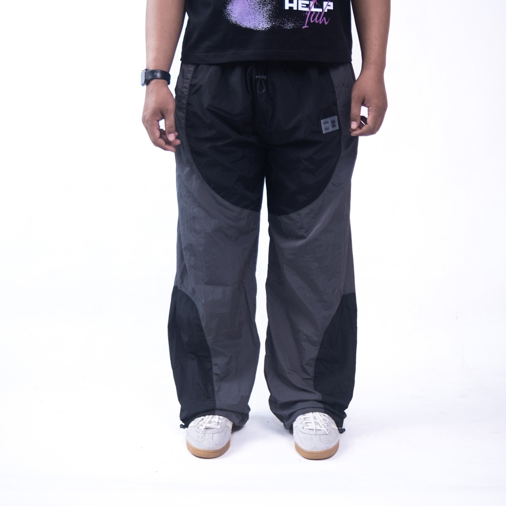 กางเกงวอร์ม HEARTNESS Smoky Willows Y2K | กางเกงหักลายสีดํา