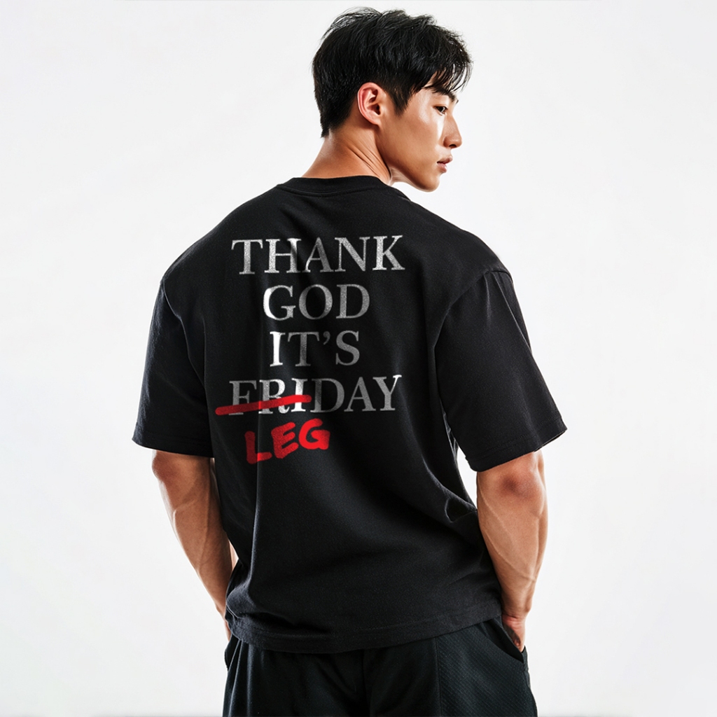 Third Day เสื้อยืดยิมขนาดใหญ่กลับภาพ gymbro binaraga ขอบคุณพระเจ้า Its Leg Day ดําน้ําสีขาว MTO89 สี