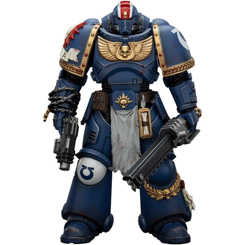 ใหม่ JOYTOY WARHAMMER 40,000 1/18 ACTION FIGURE ULTRAMARINE LIEUTENANT TITUS-COLLACTORS EDITION
