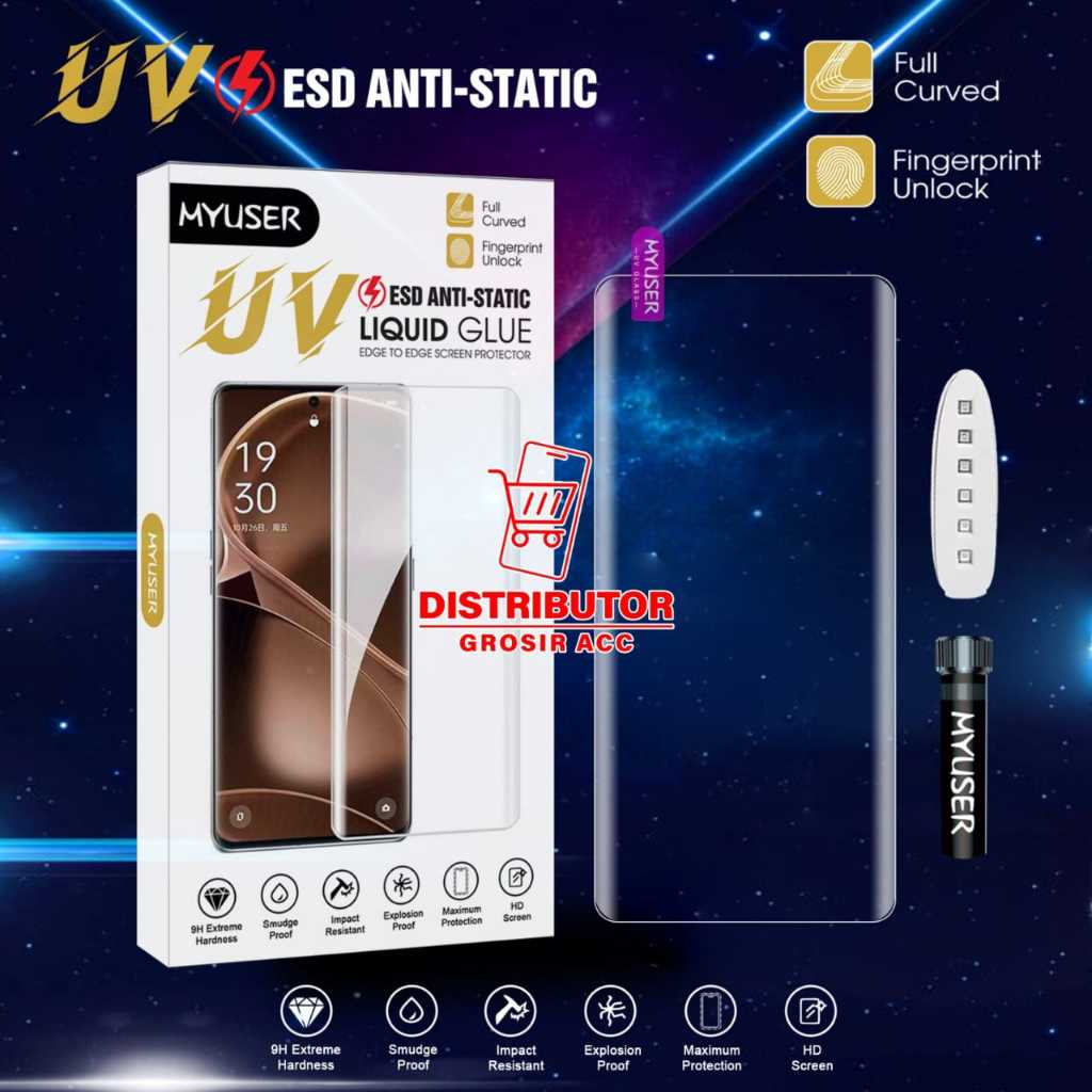 TEMPERED GLASS UV ESD ANTI STATIC VIVO V50 5G VIVO V60 5G VIVO X200 VIVO X200 PRO UVC
