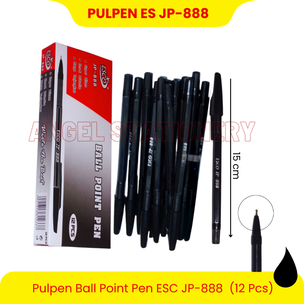 ปากกา ESCO JP-888 / ปากกาลูกลื่น Pax 1 ชิ้น (12 ชิ้น) / ปากกาลูกลื่น