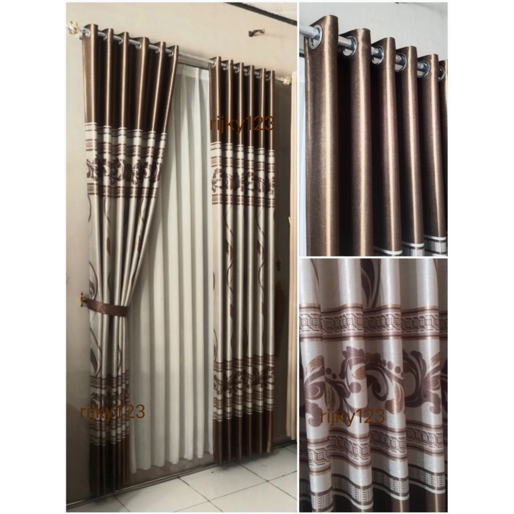 AESTHETIC BROWN CURTAINS PLAIN SMOKING CURTAIN MODEL