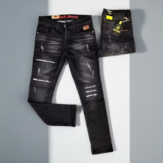 CELANA JEANS SOBEK RIPPED/ CELANA ROBEK LUTUT PRIA GA TEMBUS