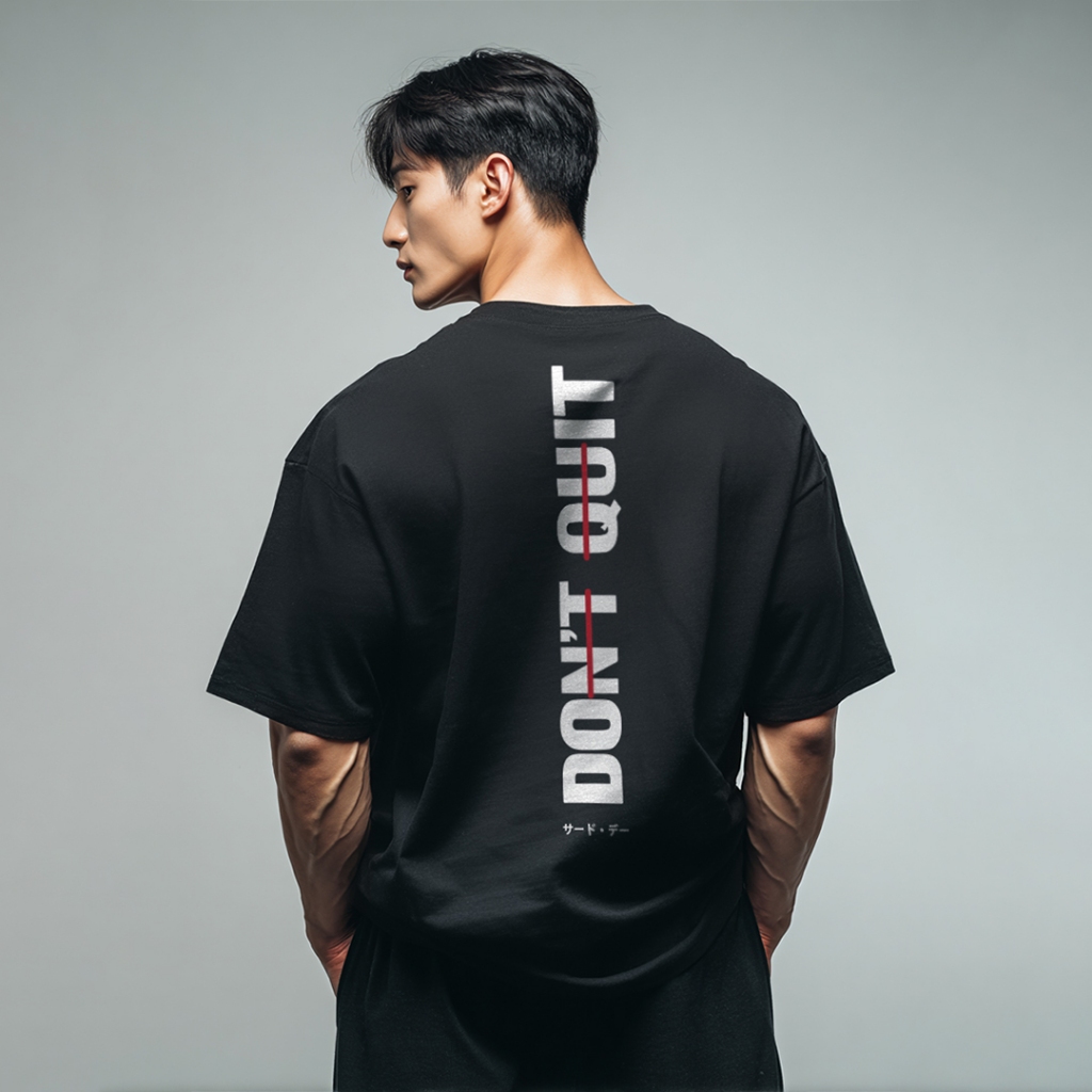 เสื้อยืด Oversize Gym Scuba Lux "Donnut Quit" สีขาว MTU56 สีดํา MTU57 Navy MTU58 Khaki MTV64 Maroon 