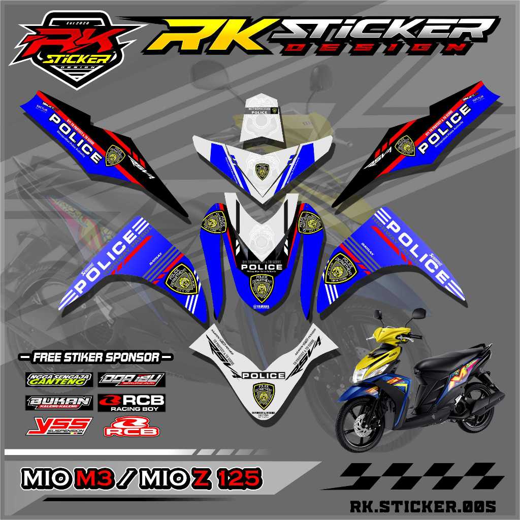 Yamaha MIO M3/MIO Z Motorcycle Full Body Decal Sticker - MIO M3/MIO Glossy Graphic Design Decal Stic