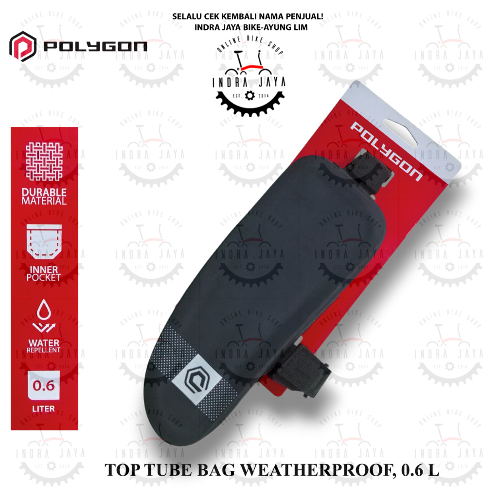 Polygon Top Tube Bag Bicycle Weatherproof 0.6 L - สีดํา