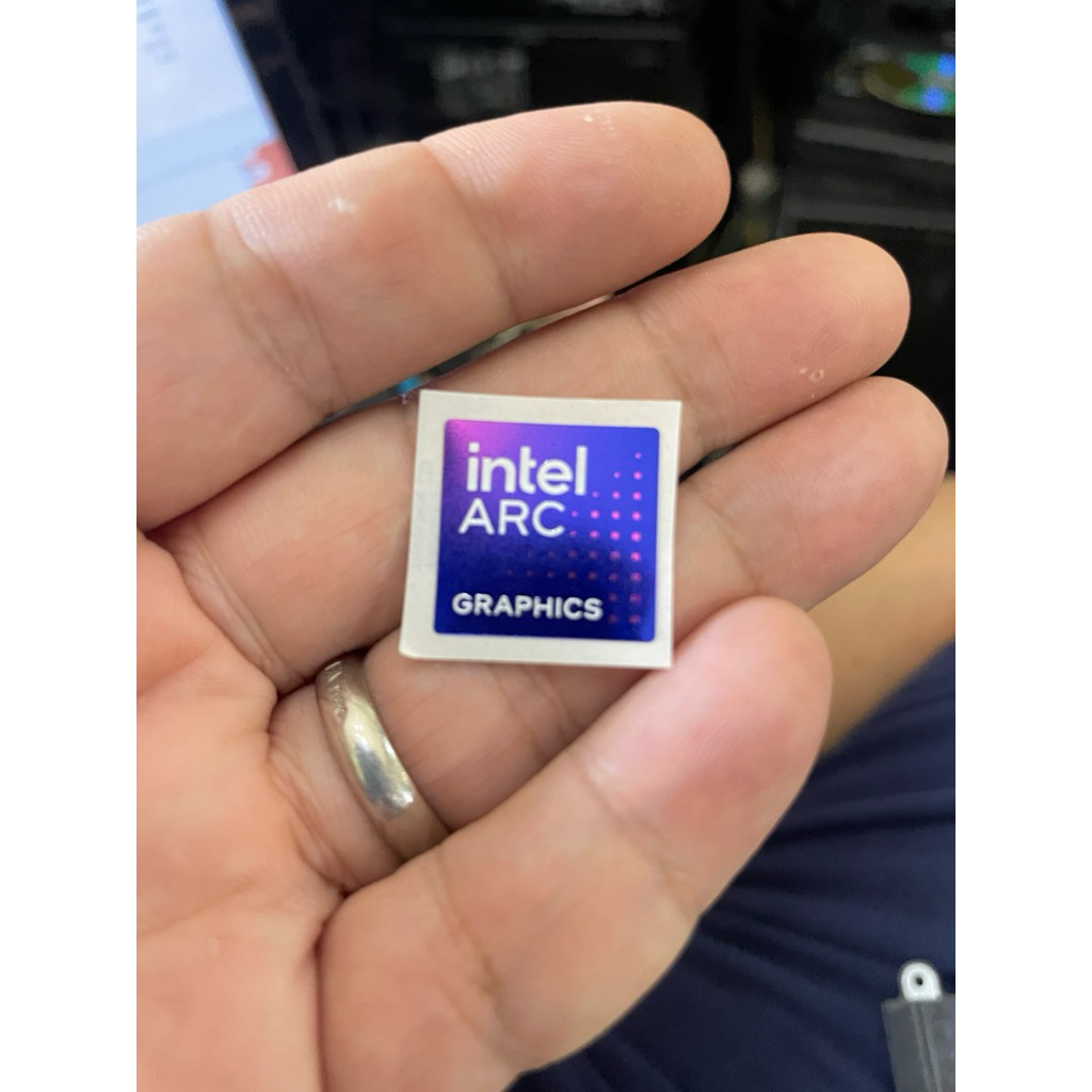สติ๊กเกอร์โลโก้ intel ARC สีม่วงดั้งเดิม UNGU