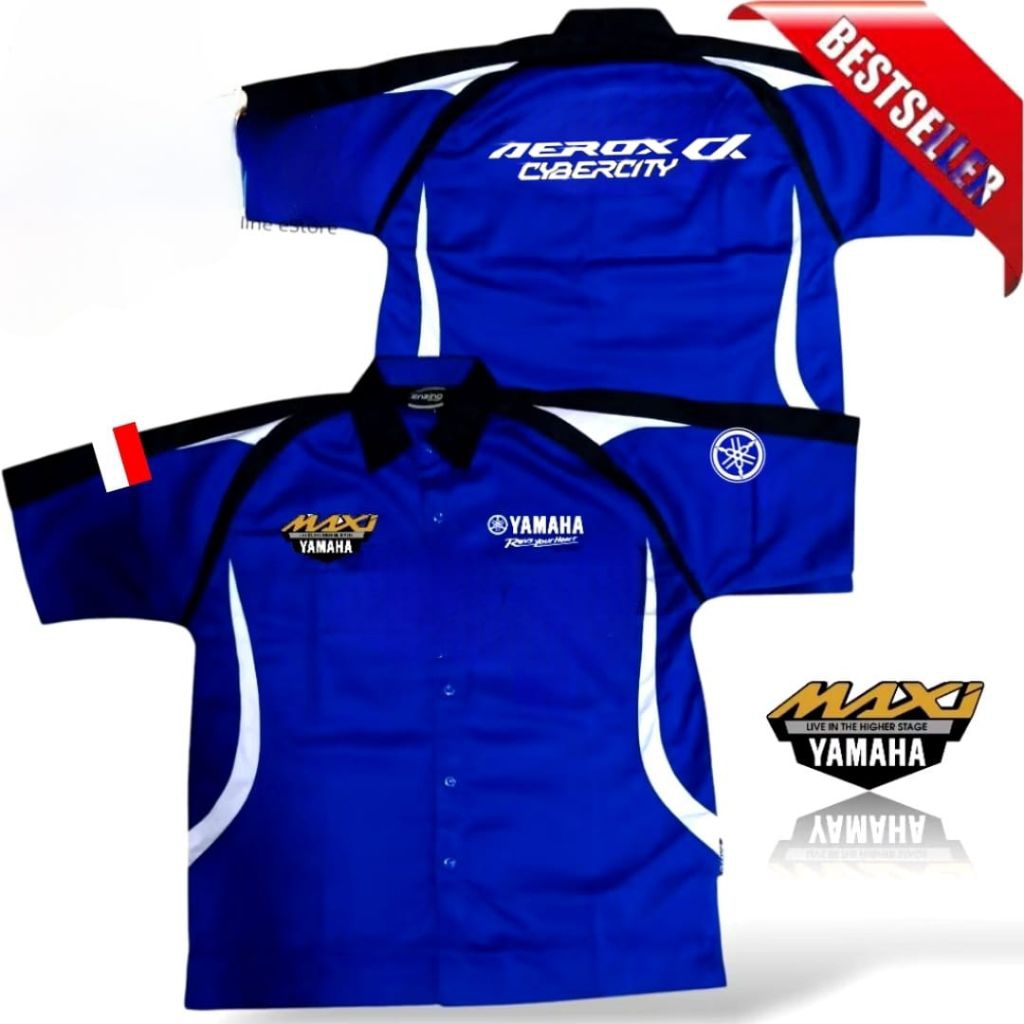 KEMEJA Yamaha aerox cyber city เสื้อ Yamaha aerox cyber city เสื้อ Yamaha aerox cyber city เสื้อทําง