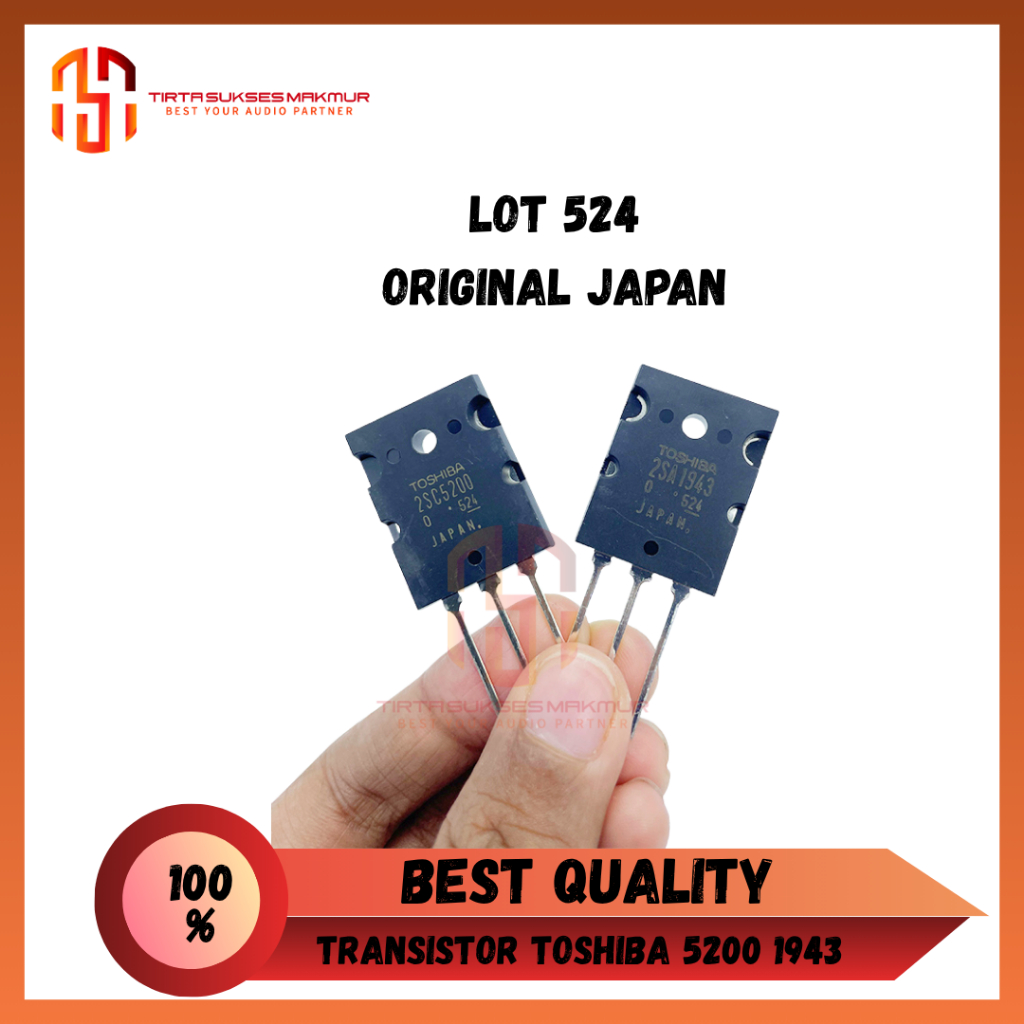 TOSHIBA ทรานซิสเตอร์ 2SC5200 - 2SA1943 (LOT 524) TR TOSHIBA 2SC 5200 2SA 1493 ORIGINAL JAPAN TOSHIBA