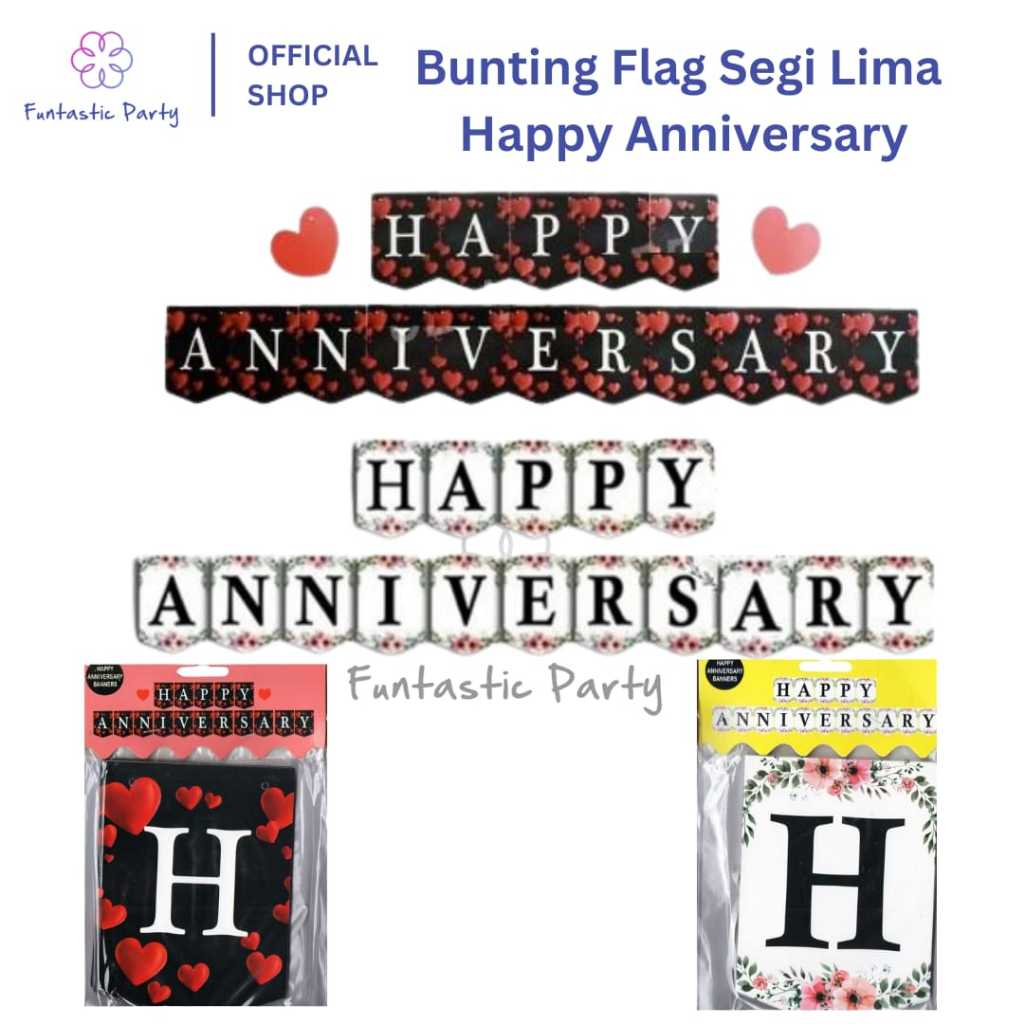 HAPPY ANNIVERSARY BANNER / HAPPY ANNIVERSARY FLAG BUNTING