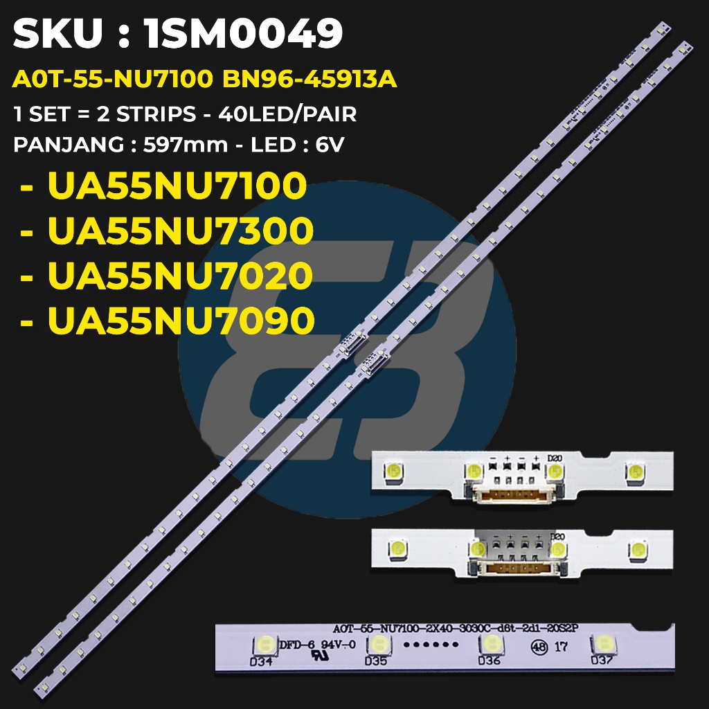SAMSUNG ไฟแบ็คไลท์ทีวี 55 นิ้ว UA55NU7100 UA55NU7090 55NU7020 UA55NU7300 UA55RU7100