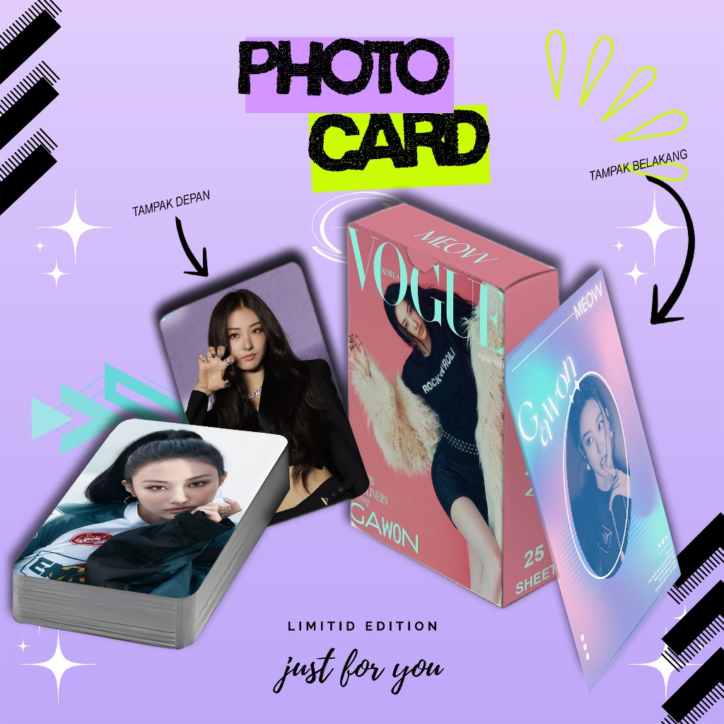 GAWON KPOP MEOVV PREMIUM PHOTOCARD SET 25 แผ่นฟรีกล่อง