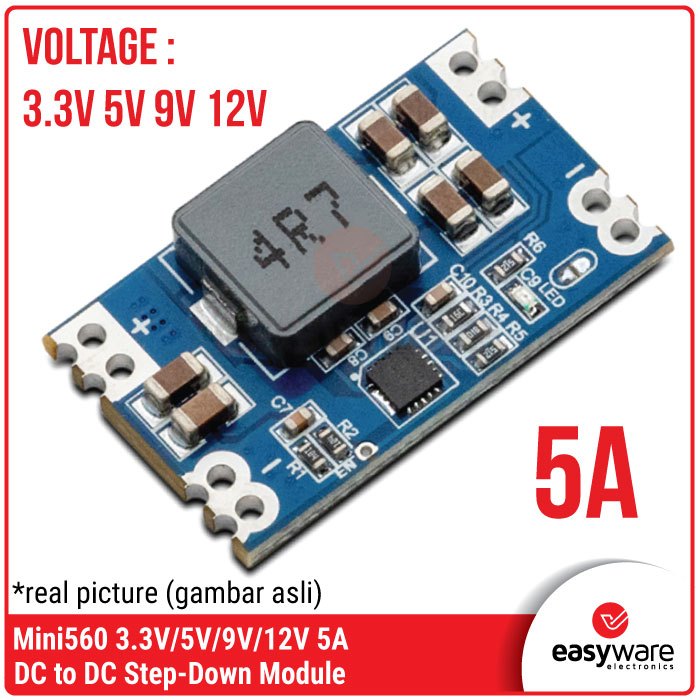 MINI560 5A 3.3V 5V 9V 12V DC ขั้นตอนลงโมดูล Mini 560 ขั้นตอนลง