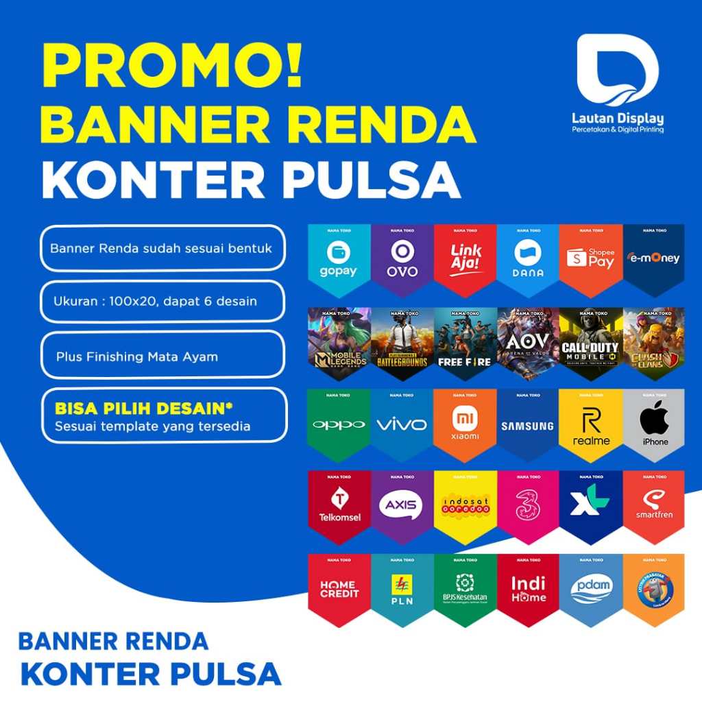 Banner Tassel Agent สําหรับ Credit & Data Counter ตกแต่ง Kiosk Top Up เกม Ewallet Bri Link ชื่อที่กํ