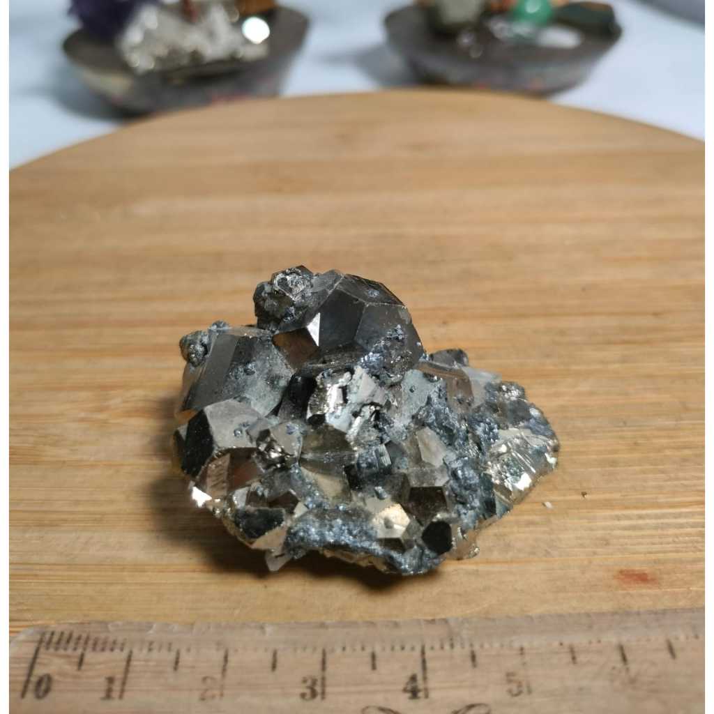 Natural Golden Cube Pyrite Cluster Nusantara คุณภาพสูงสุด (13)