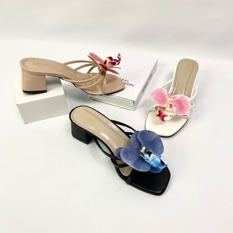 Afrishoes Orchid Heels ผู้หญิง Orchid Flower ส้น 5 ซม