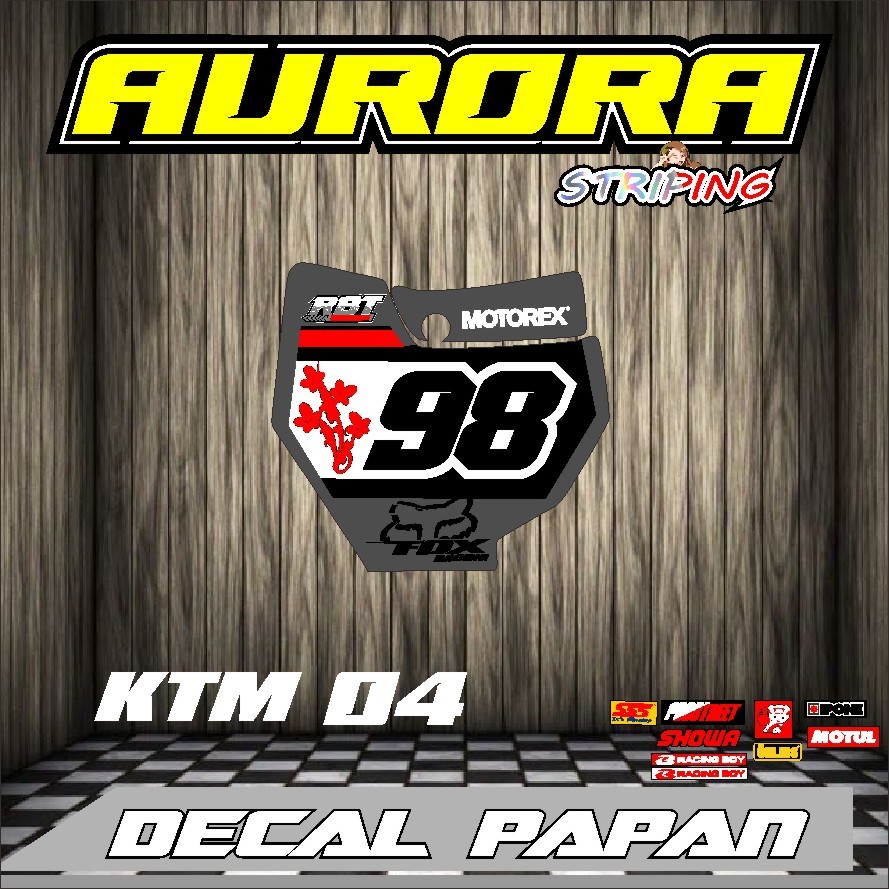 สติ๊กเกอร์ START NUMBER PLATE KTM CRF KLX 150 KLX BF KLX GORDON DTRACKER KX YZ KTM VIAR WR 155 SUPER