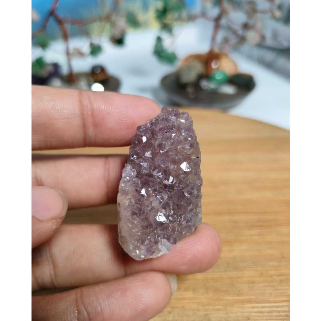 Natural Color Amethyst Quartz Druzy Cluster Small Geode (5)