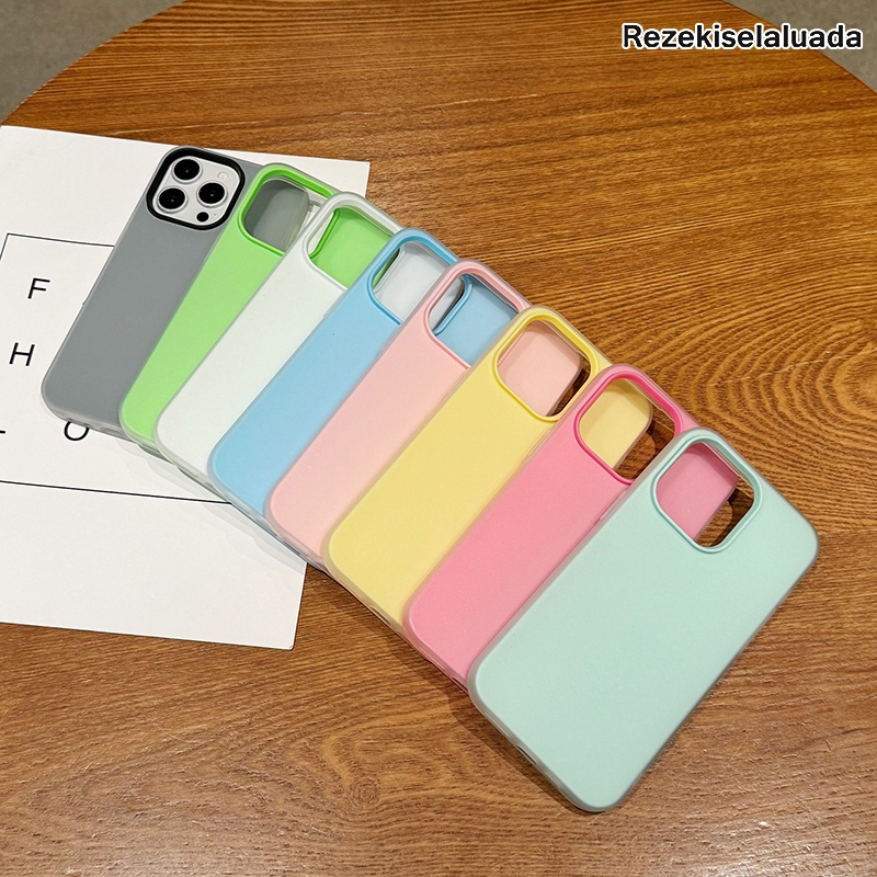 เจลลี่สี 2 IN 1 เคสสําหรับ IPHONE X XS XR 7 8 11 12 13 14 PLUS PRO PROMAX SILICON COVER RB14474