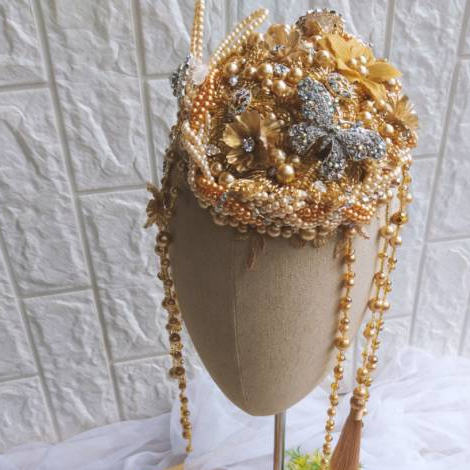 33H [Handmadebychindy] Fascinator เลื่อมจุนไท