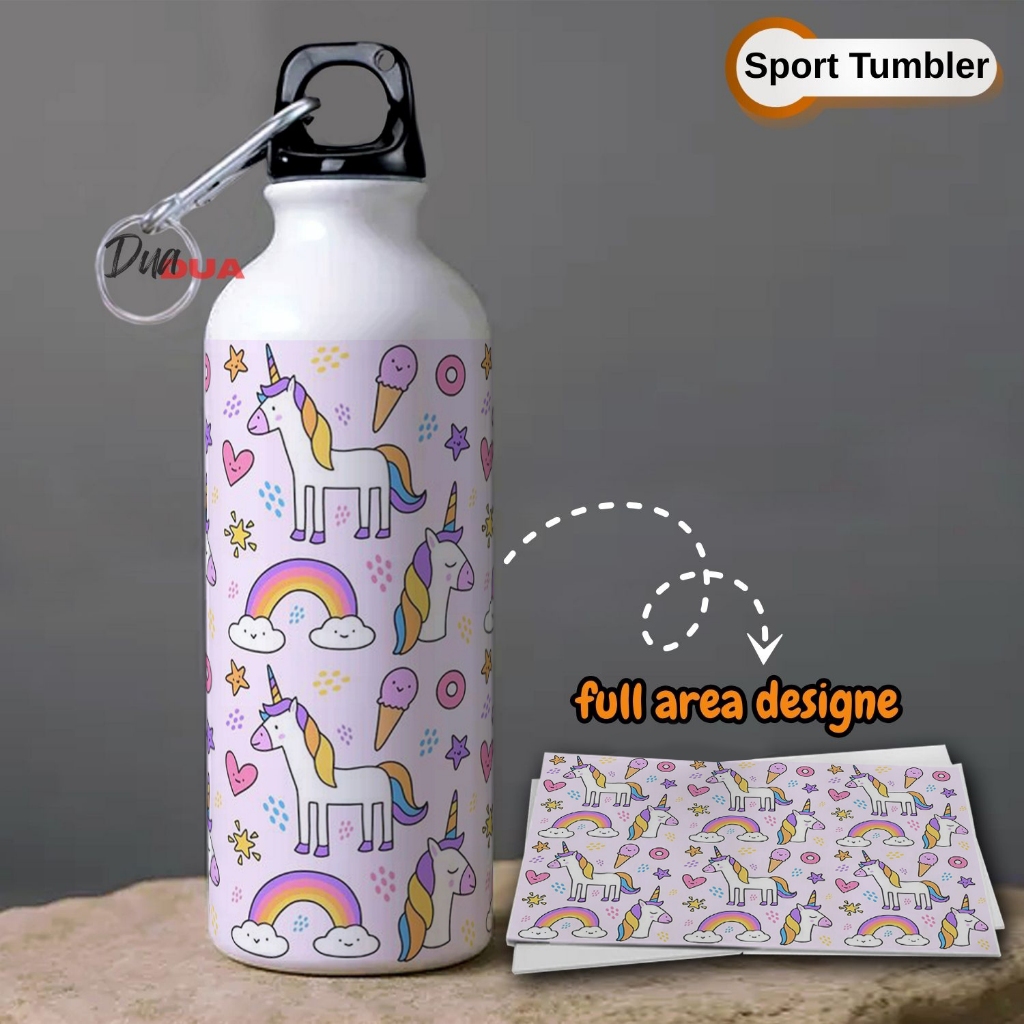 ยูนิคอร์นขวดกีฬา Rainbow Magic Edition Unicorn & Rainbow Pattern Collection Gift Tumbler Bottle