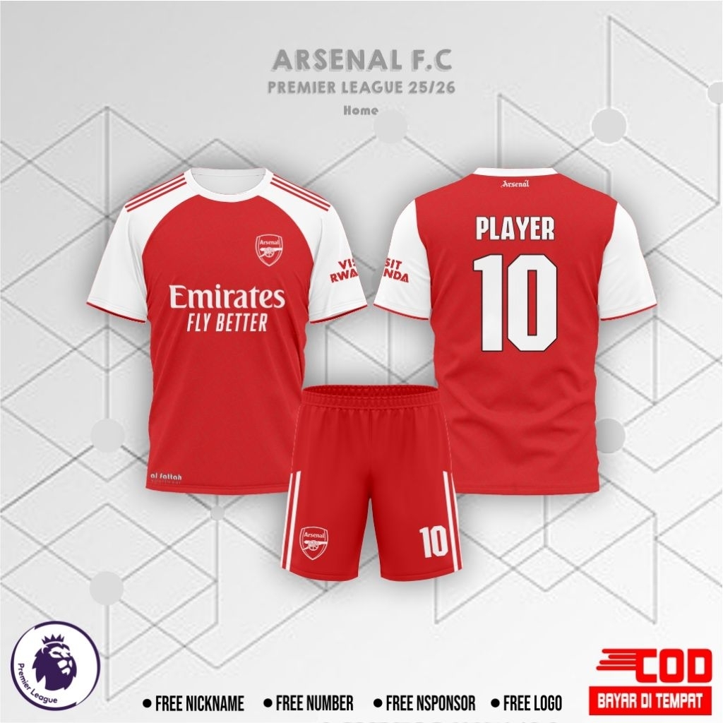 ใหม่ล่าสุด 4RS3N4L H0M3 JERSEY 2025-2026 CUSTOM NAME สําหรับ CHILDREN & ADULTS FULL PRINTING PREMIUM