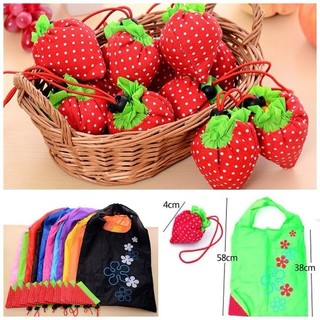 Tas Lipat Shoping Bag Motif Strawberry Tas Belanja Serbaguna Lipat Bentuk Strawberry Baggu Bag Praktis Strawberry
