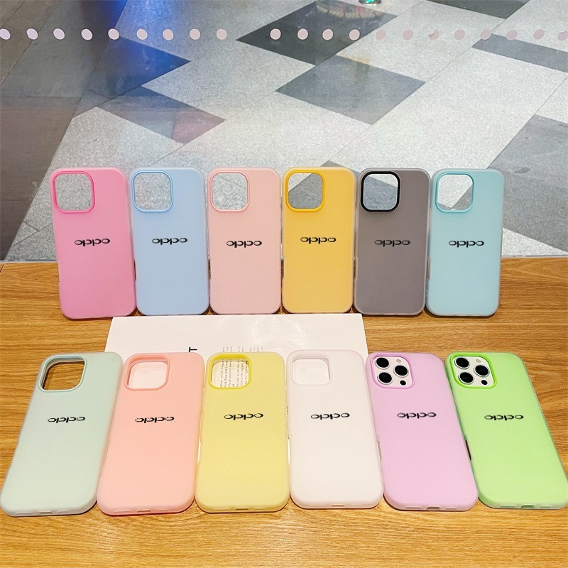 โลโก้ - เคส Jelly Color 2 in 1 OPPO A1K A3S A3X A5i A3 NFC A5S A7 F9 A5X A5 2025 A5 PRO A15 A16 A16K