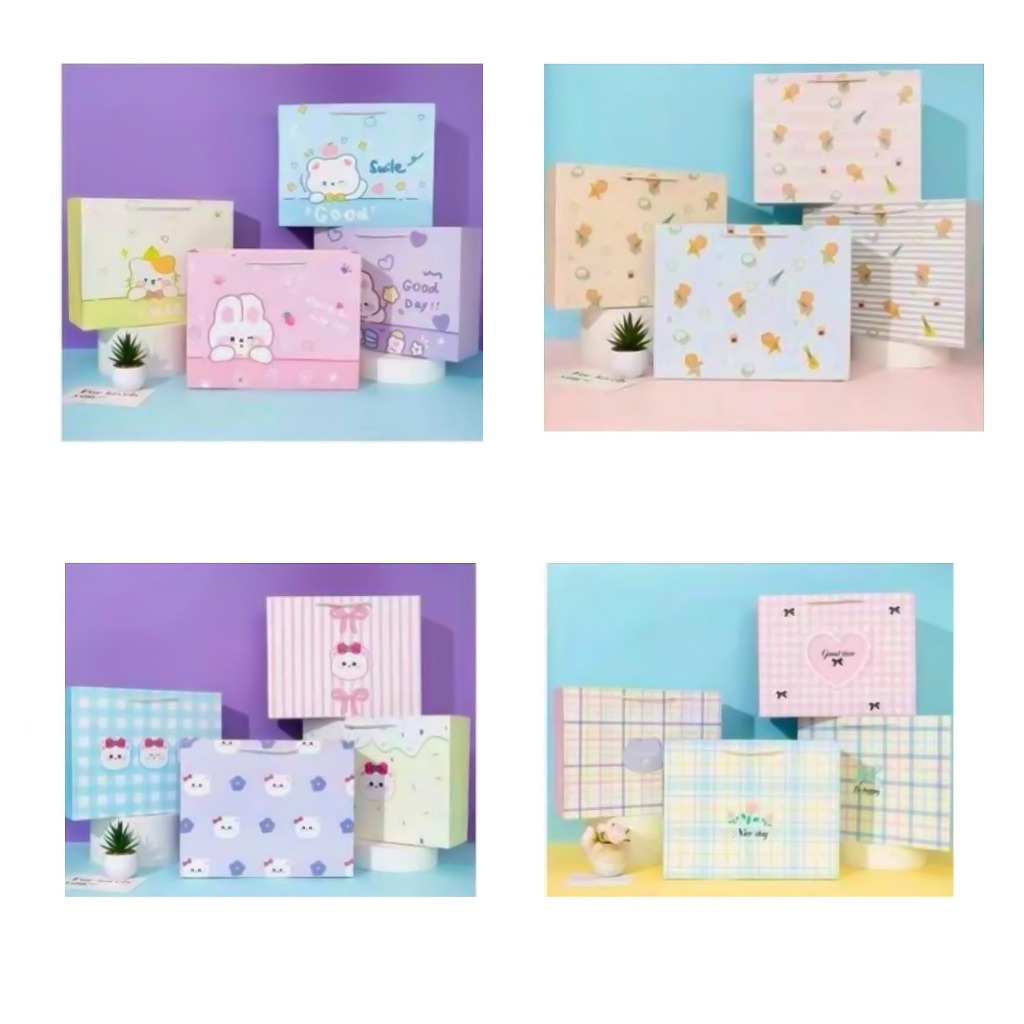 1 LSN / 12 ชิ้น MIX Paper Bag Motif HD17001-17XX Landscape (32x25x11.5 ซม.)