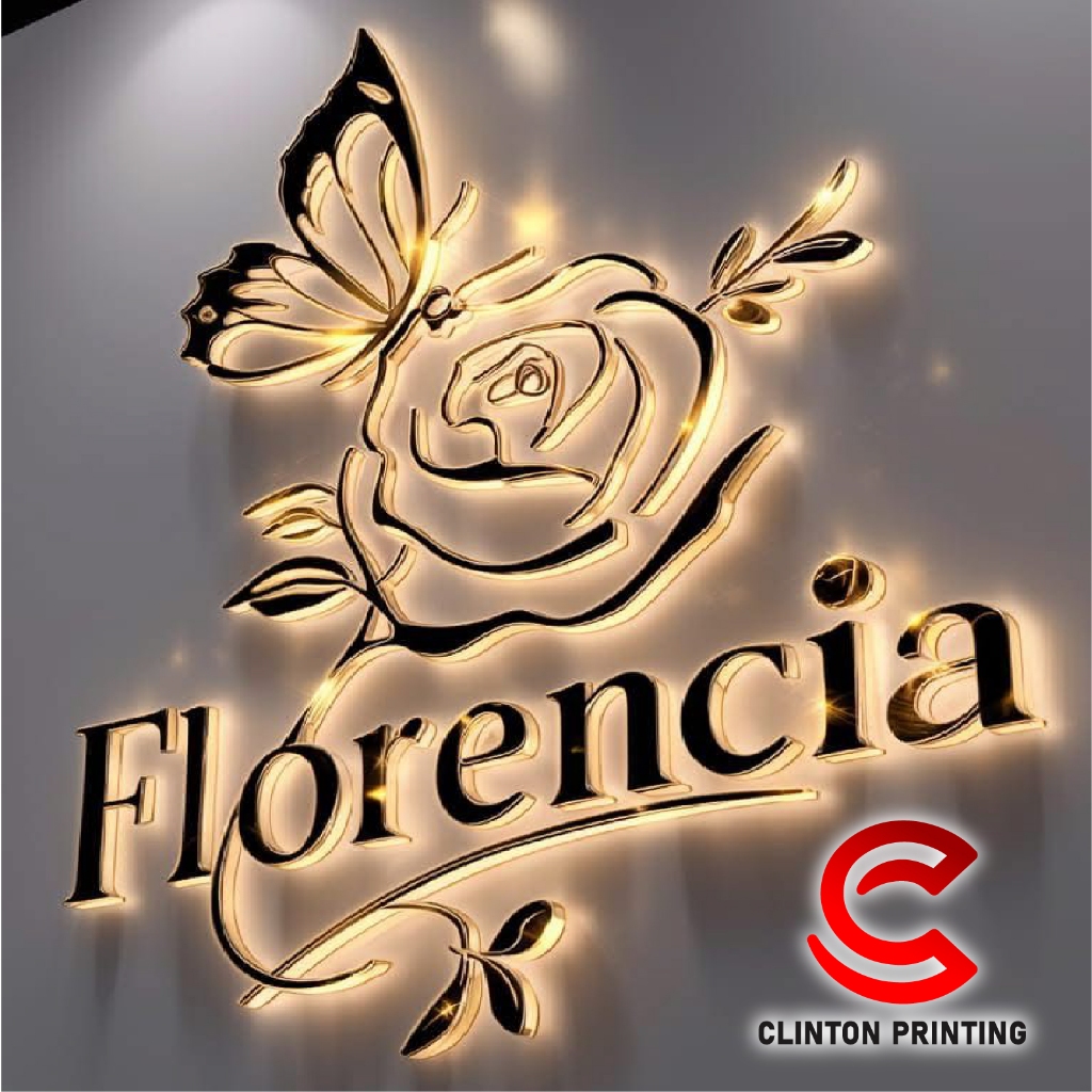 (8 LETTER PACKAGE)--- จานชื่อที่กําหนดเองพร้อมโลโก้ RAISED - CUSTOM LED RAISED LETTERS DECORATION AE