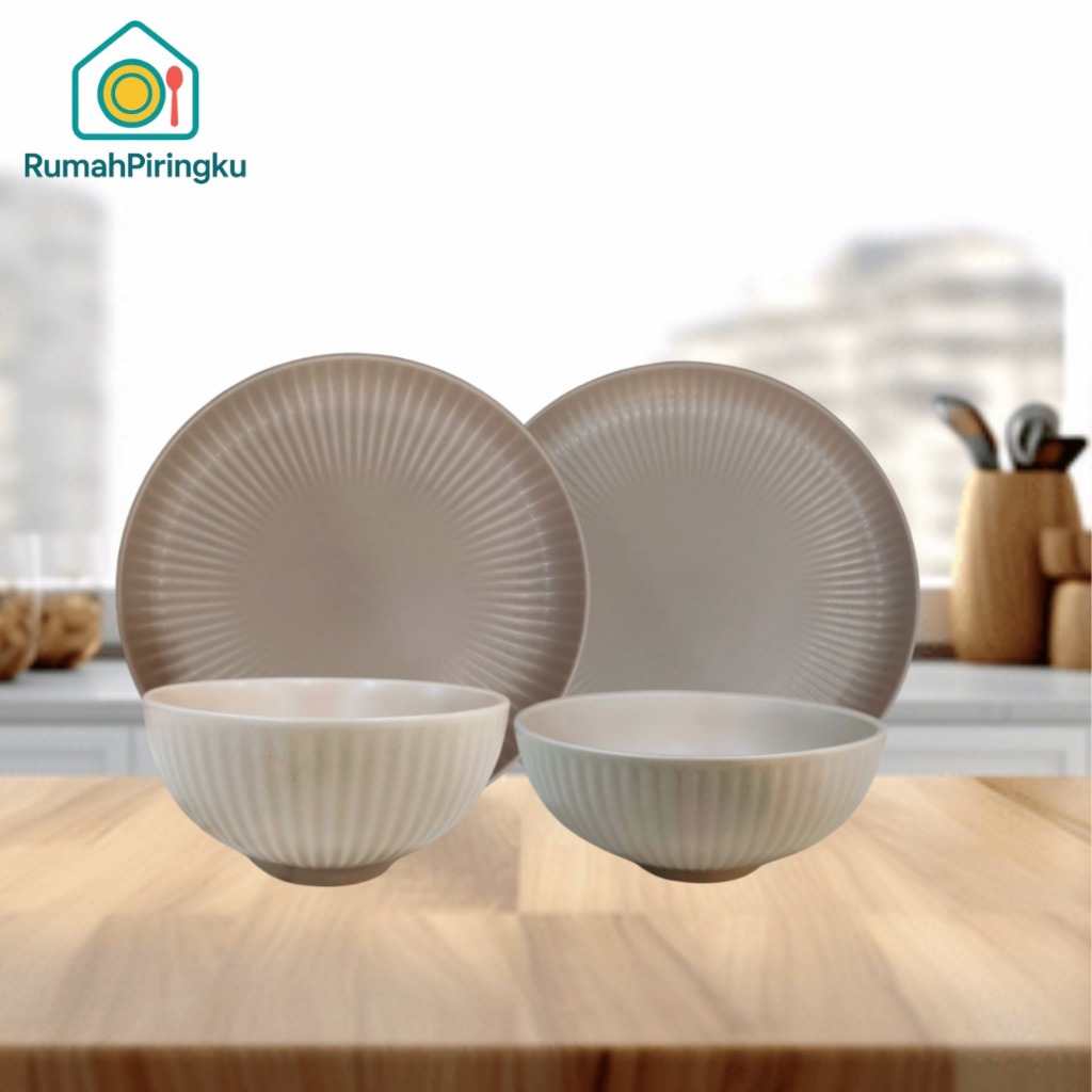 MY PLATE HOUSE DINNER SET BROWN SALAD PLATE และชาม