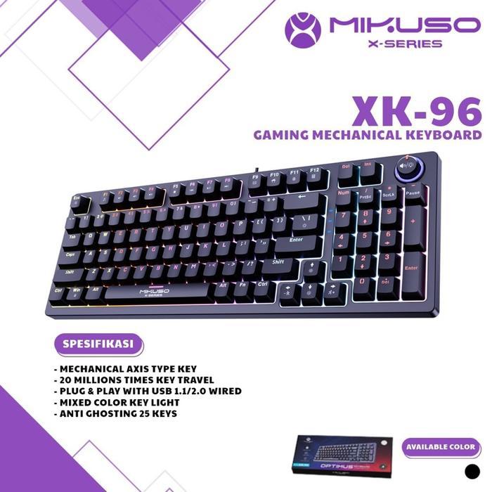 MIKUSO Mechanical Keyboard XK-96 Gaming Keyboard คีย์บอร์ดแบบกลไก แสงสี