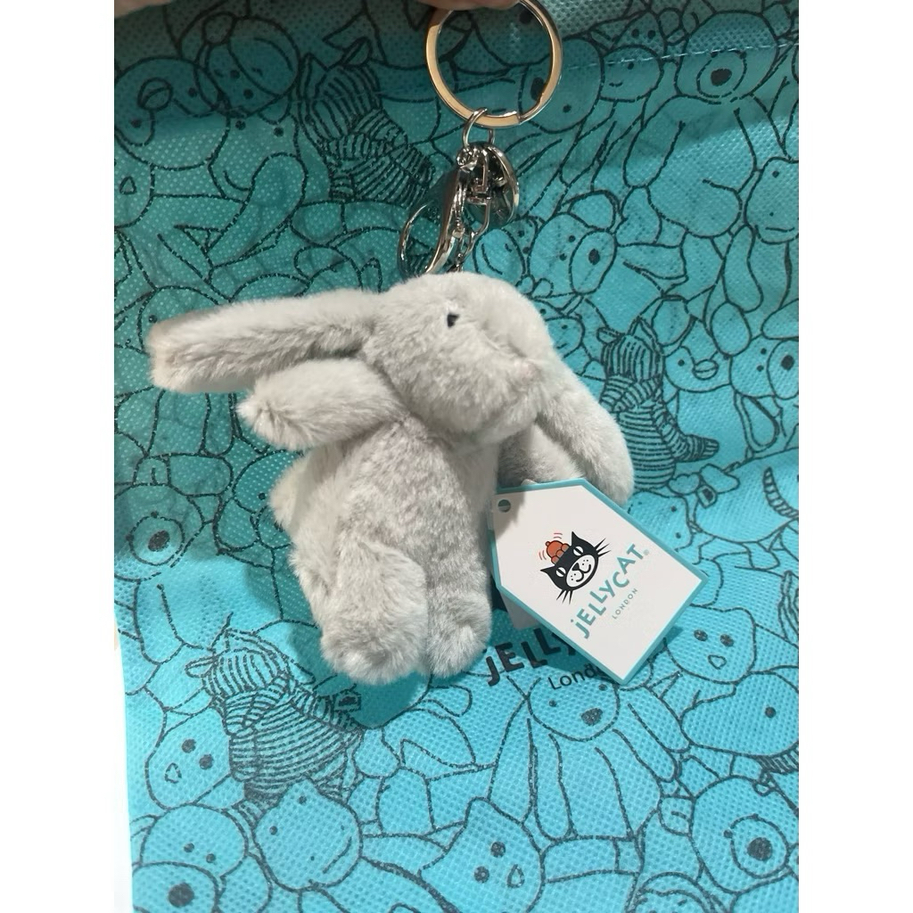 [ฟรี DUSTBAG] BUNNY GREY JELLYCAT BAGCHARM KEYCHAIN