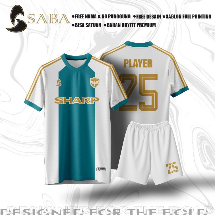 COOL JERSEY FULLPRINTING VOLLEYBALL CUSTOM SABA GOLD และสีขาว \\ VOLLEYBALL FUTSAL BADMINTON FOOTBAL
