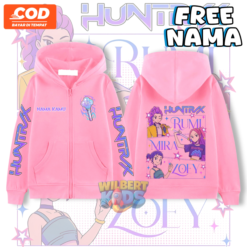 KPOP DEMON HUNTER CHILDRENS ZIPPER JACKET สําหรับ BOYS และ GIRLS/HUNRX KPOP DEMON HUNTER CHILDRENS Z