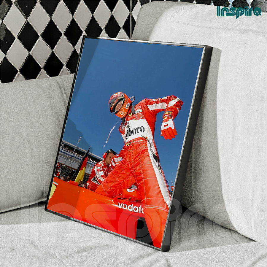 Inspira Ferrari F1 Stussy Frame Sportscar Chrome Frame รถตกแต่งผนังจอแสดงผลติดผนัง