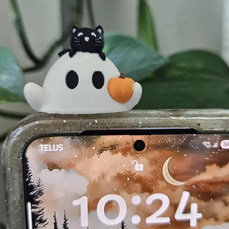 Cute Peek-a-Boo Ghost Cat Ghost Cat Phone Buddy Hippers