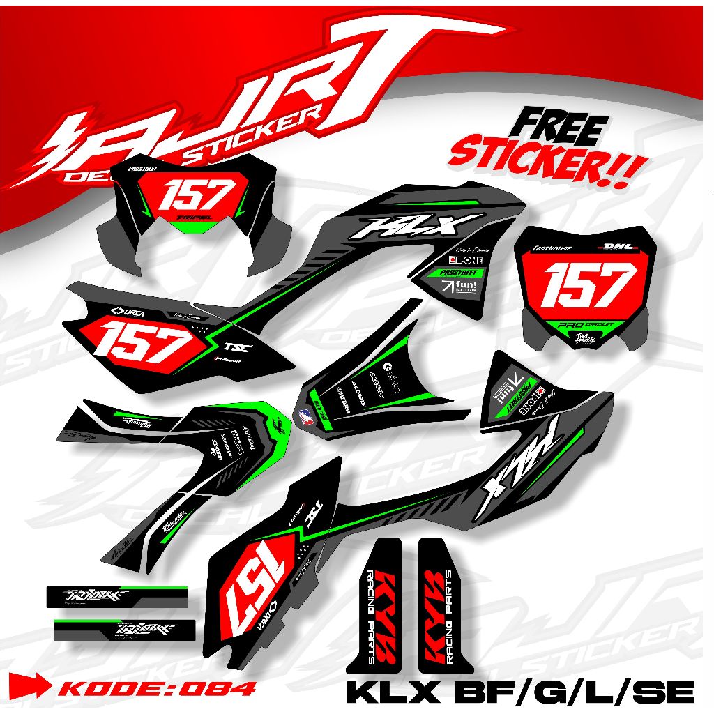 KLX BF/G/L/SE FUL BODY DECAL STICKER - KLX FULL BODY STICKER CRF 150/ORIGINAL FENDER BOARD