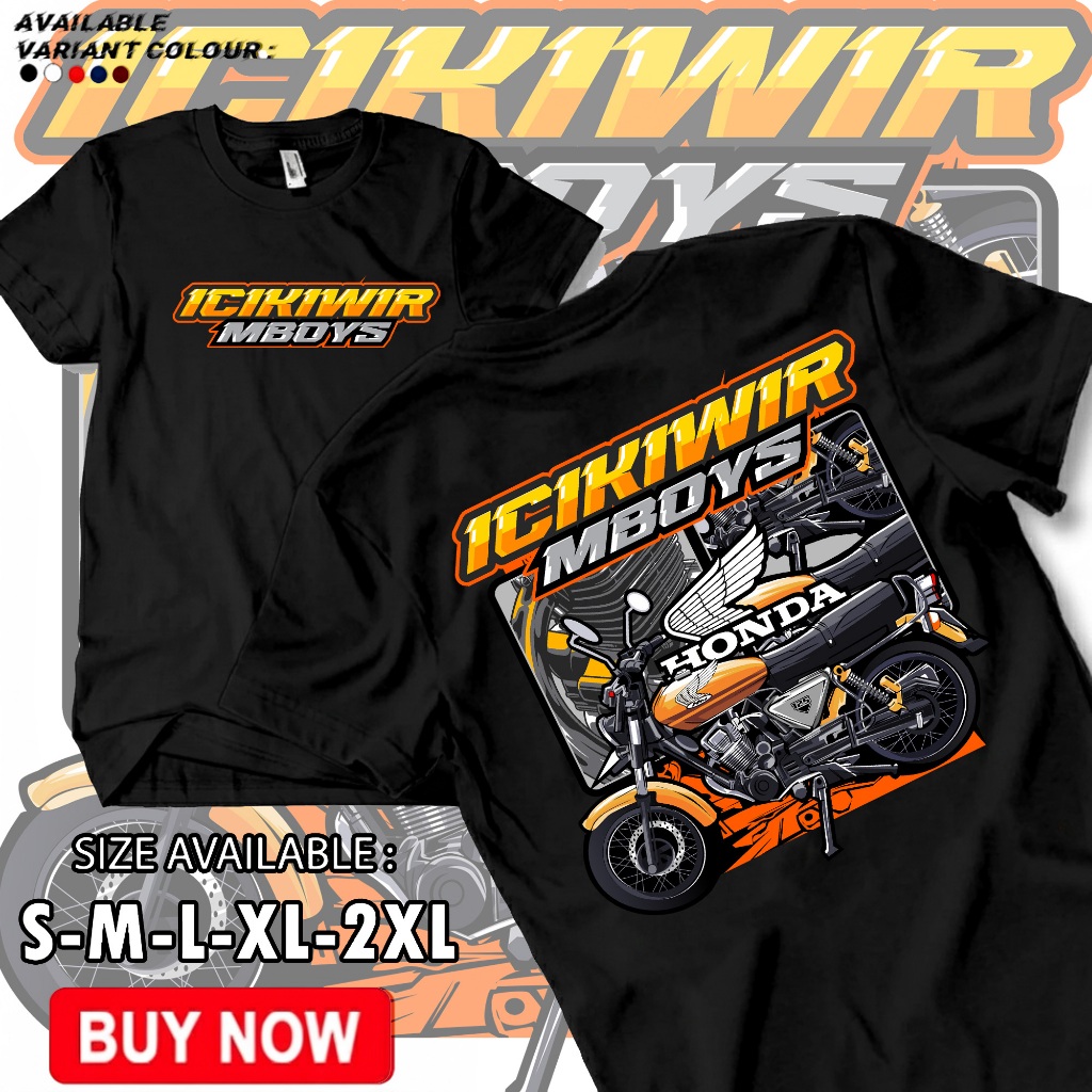 เสื้อยืดสําหรับผู้ชายพร้อม ICIKIWIR MBOYS HONDA CB 100 4-STROOKE COOL MENS T-SHIRTS SIZES S, M, L, X