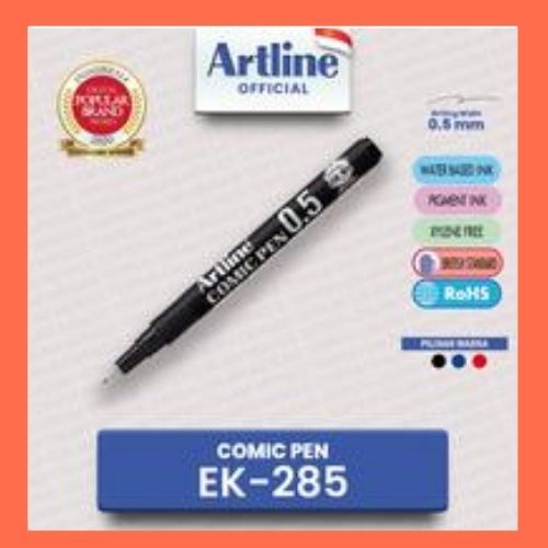 ARTLINE DRAWING PEN COMIC EK-285 SIZE 0.1, 0.2, 0.3, 0.5 DANA 0.8/PCS