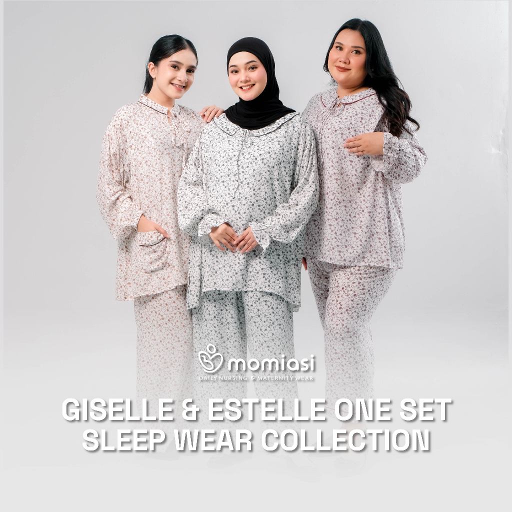 Momisai - ชุดนอน Lullaby - ชุดนอน One Set - ชุดนอนแขนยาว - สตรีมีครรภ์และให้นมบุตร
