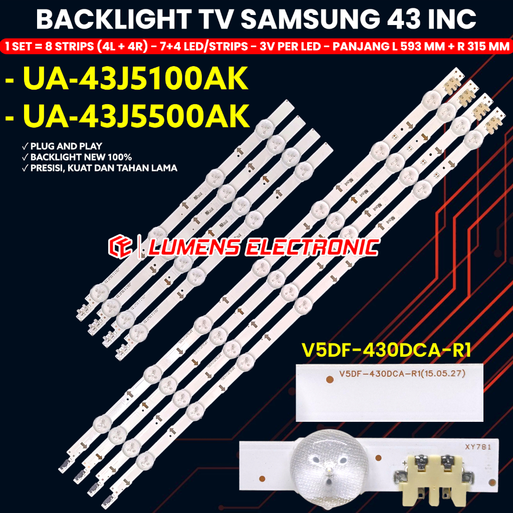 SAMSUNG 43 นิ้ว LED TV BACKLIGHT 43J5100 43J5500 UA43J5100 UA43J5500 11K UA-43J5100 UA-43J5500 43J